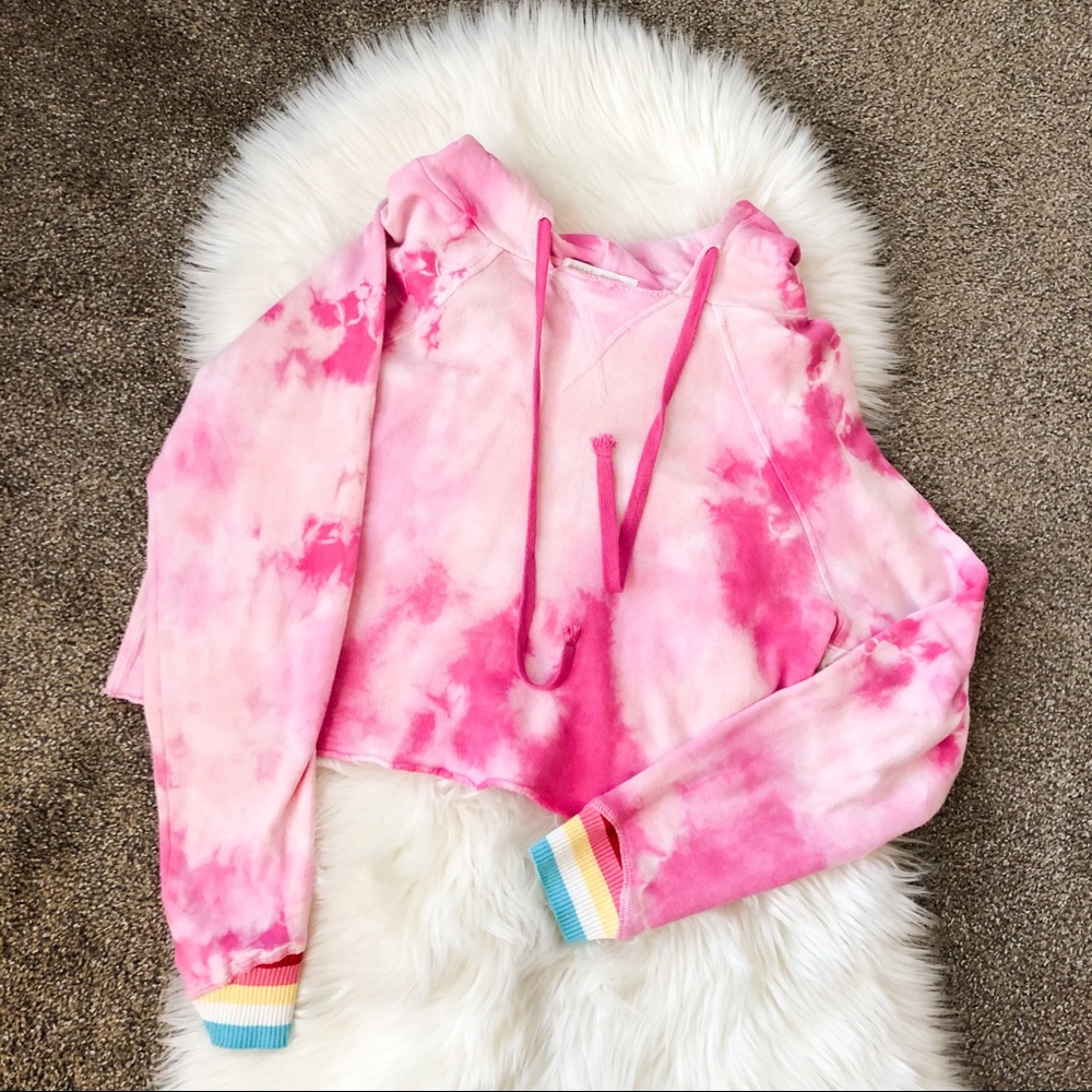 Spiritual Gangster cropped tie dye hoody, size XS